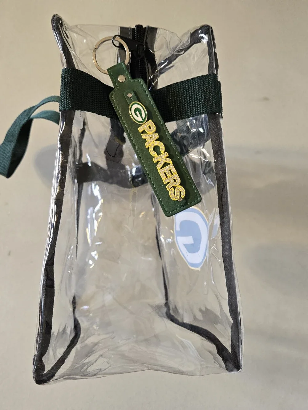 NFL Green Bay Packers Clear Zipper Messenger Bag Stadium Approved